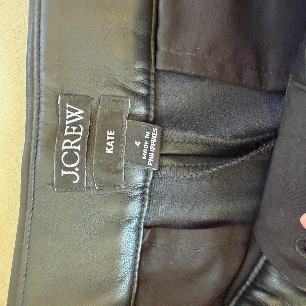 J.Crew Black Leather Trousers